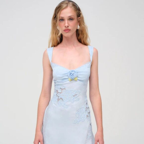 FOR LOVE & LEMONS Claudia Mini Dress In Blue NWT - Picture 1 of 10